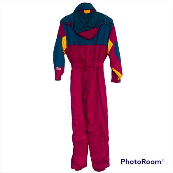 Vintage Edge Tech color block  ski suit size 8 - Picture 2 of 15